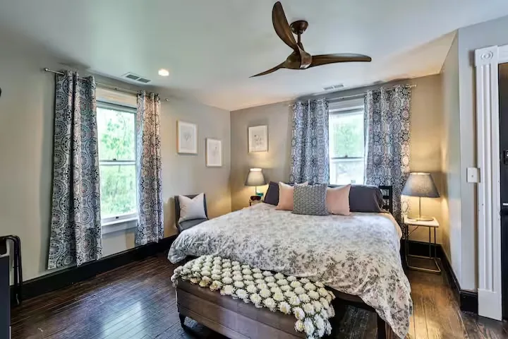 Bedroom with farm views