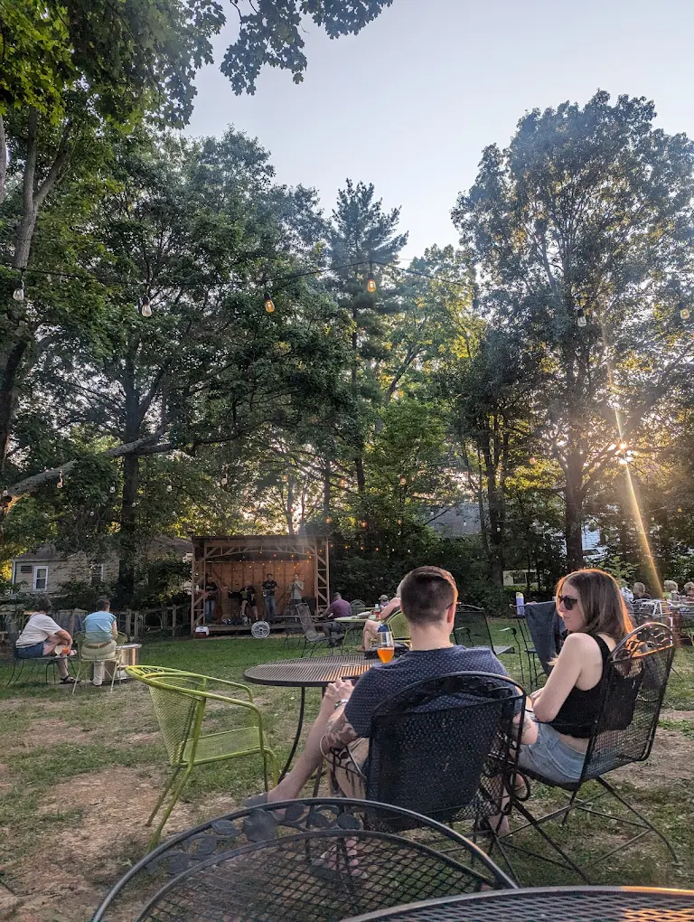 Bluegrass musicians in the beer garden